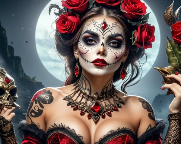 Dia de los Muertos-Inspired Makeup and Attire