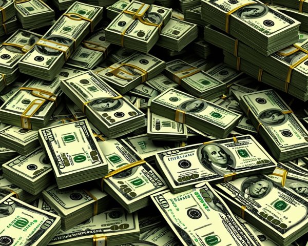 Stacks of U.S. currency showcasing wealth and abundance