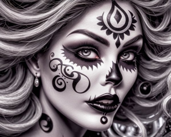 Portrait of a Woman with Day of the Dead Face Paint