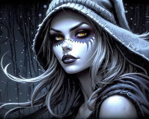 Mysterious Figure with Silver Hair and Golden Eyes