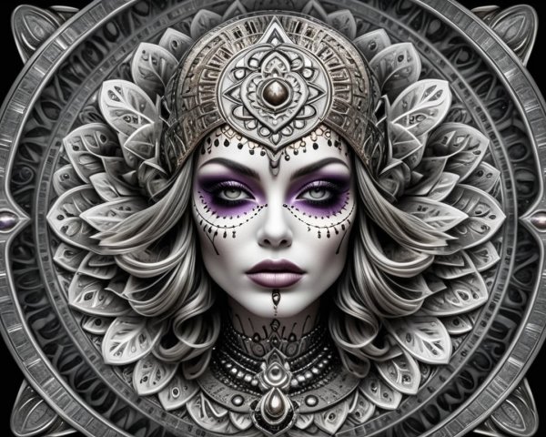 Intricately Detailed Portrait of a Woman with Jewelry