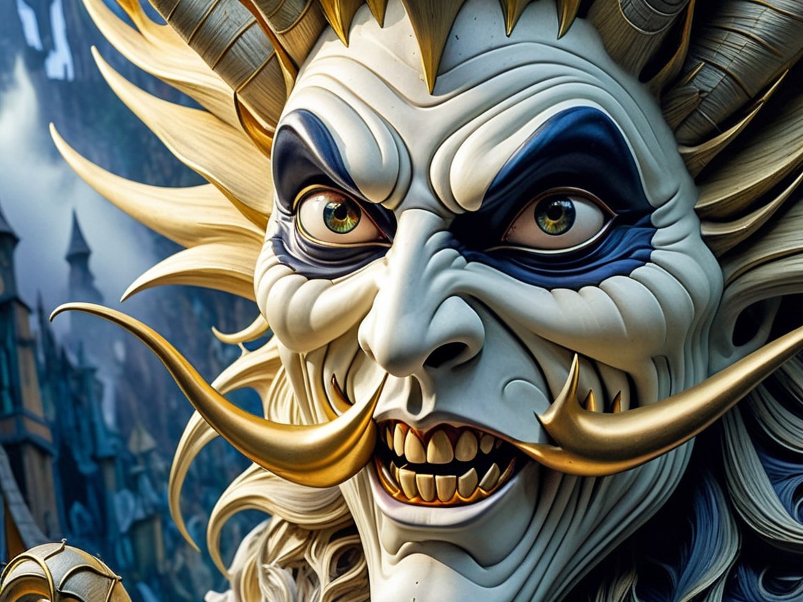 Dramatic Character with Ghastly Face and Horns