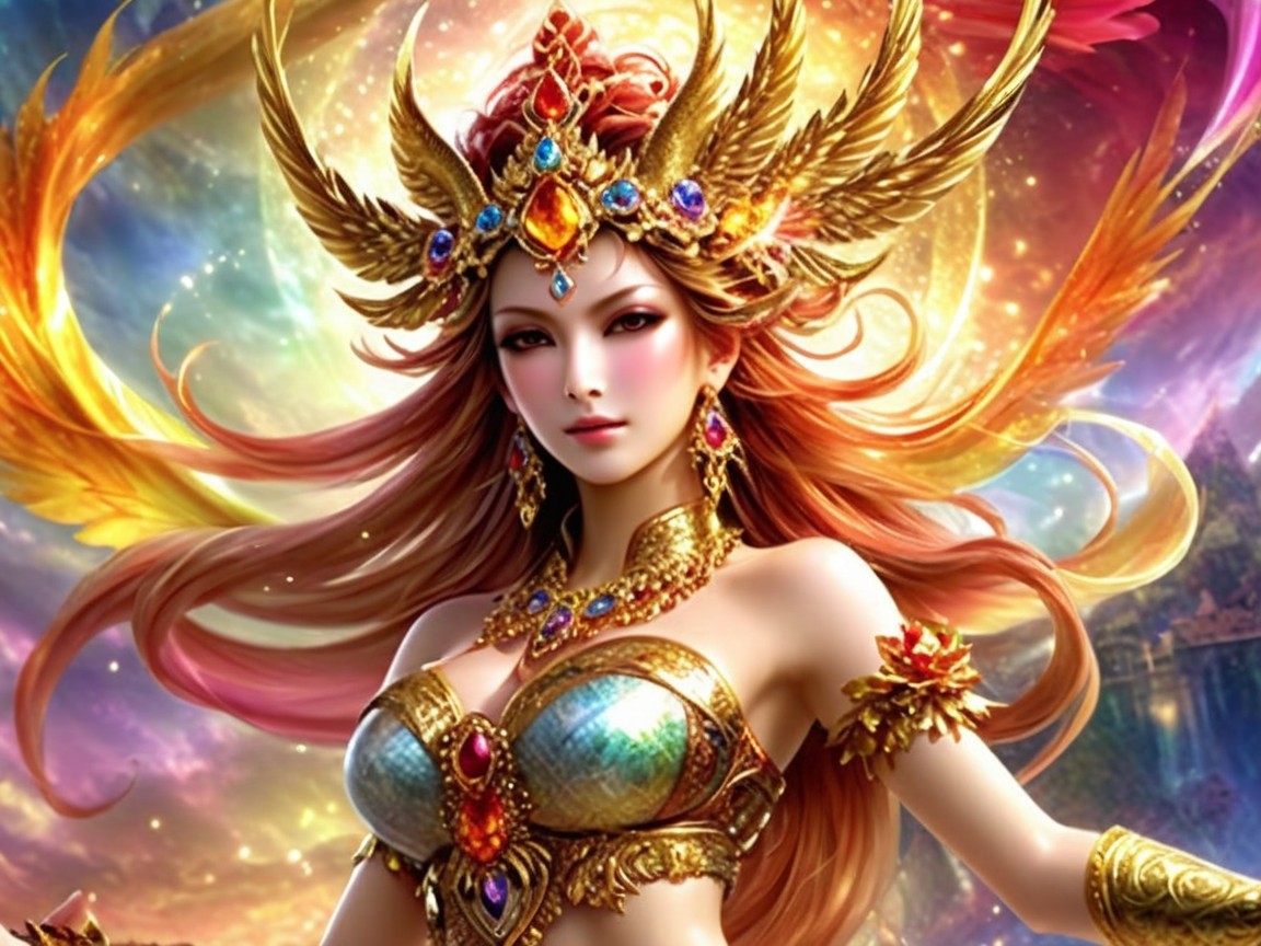 Fantasy Character with Divine Elegance and Jewelry