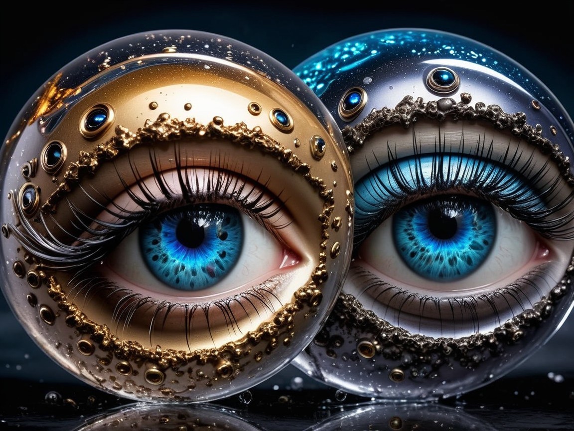 Intricate Glass Orbs with Mesmerizing Eyes