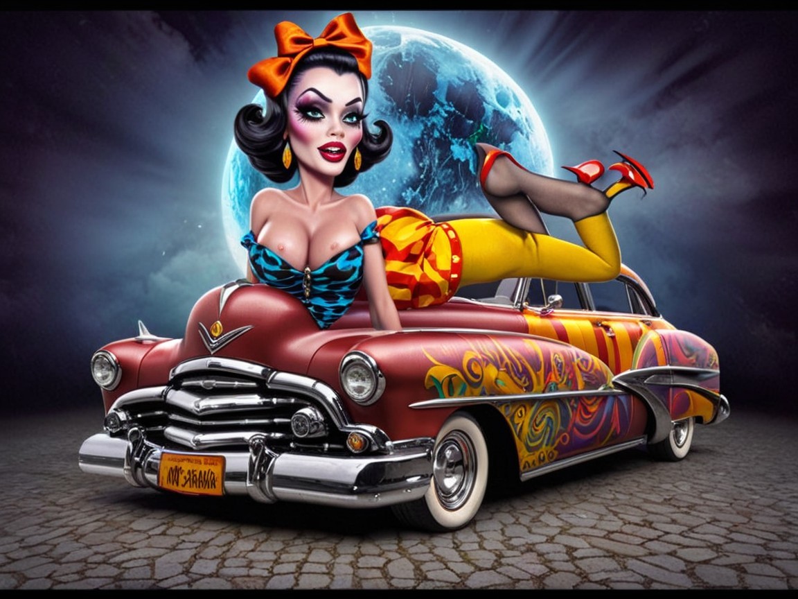Retro Vibes: Night Sky and Classic Car