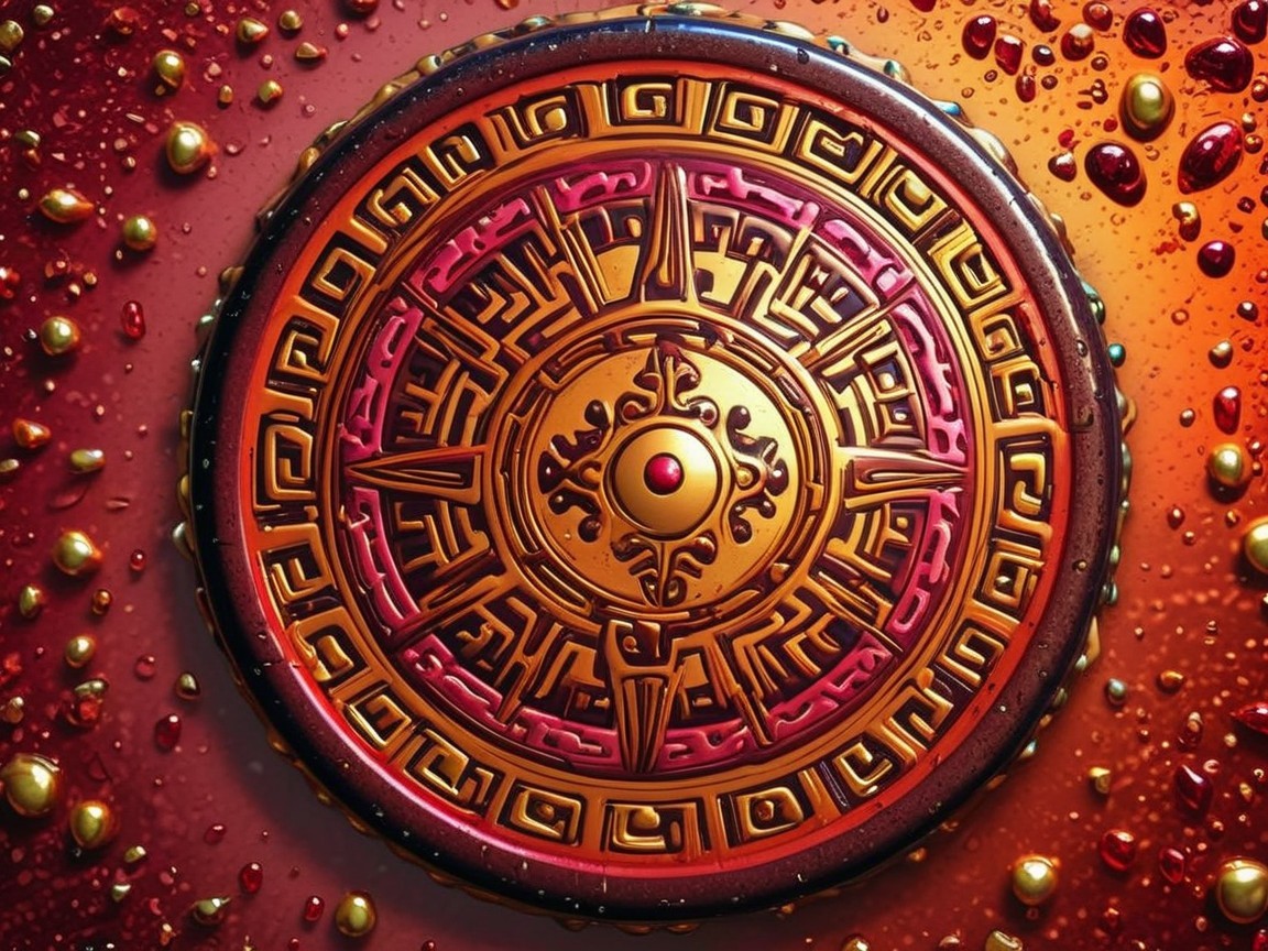 Intricately Designed Circular Medallion with Patterns