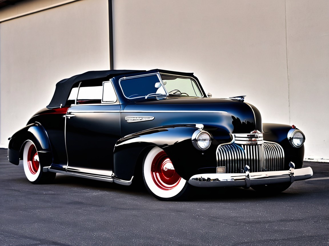 Classic Black Convertible Car with Vintage Charm