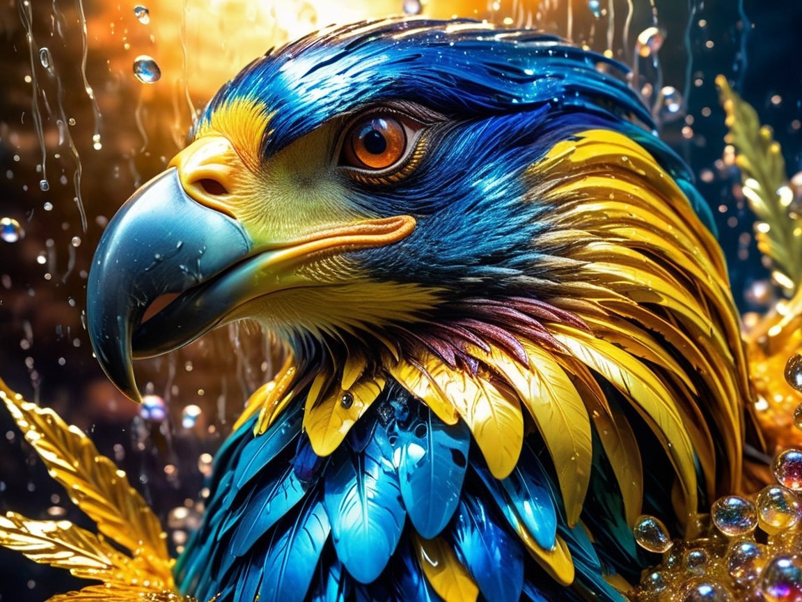 Vibrant Eagle in Dreamy Underwater Scene