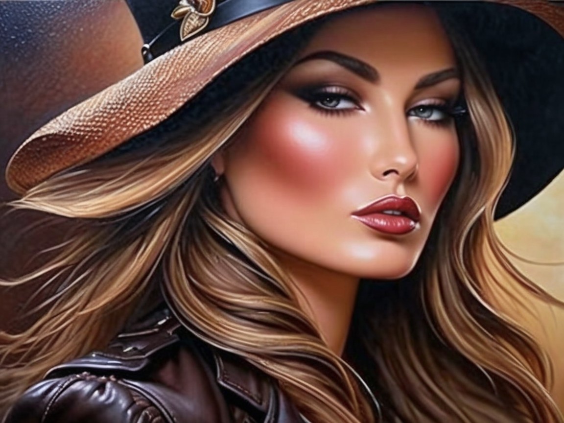 Portrait of a Young Woman with Glamorous Makeup