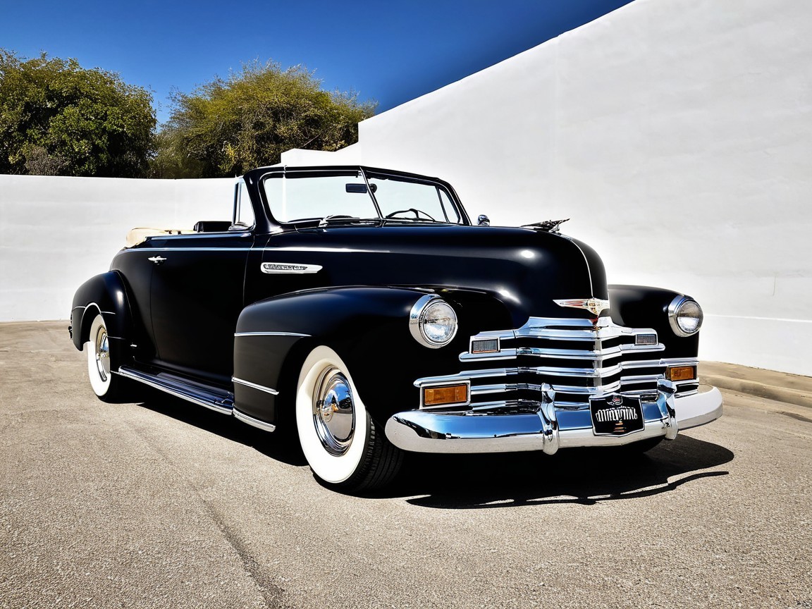 Classic Black Convertible Car with Vintage Charm