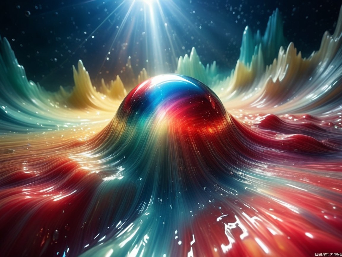 Surreal Landscape with Glossy Spherical Object