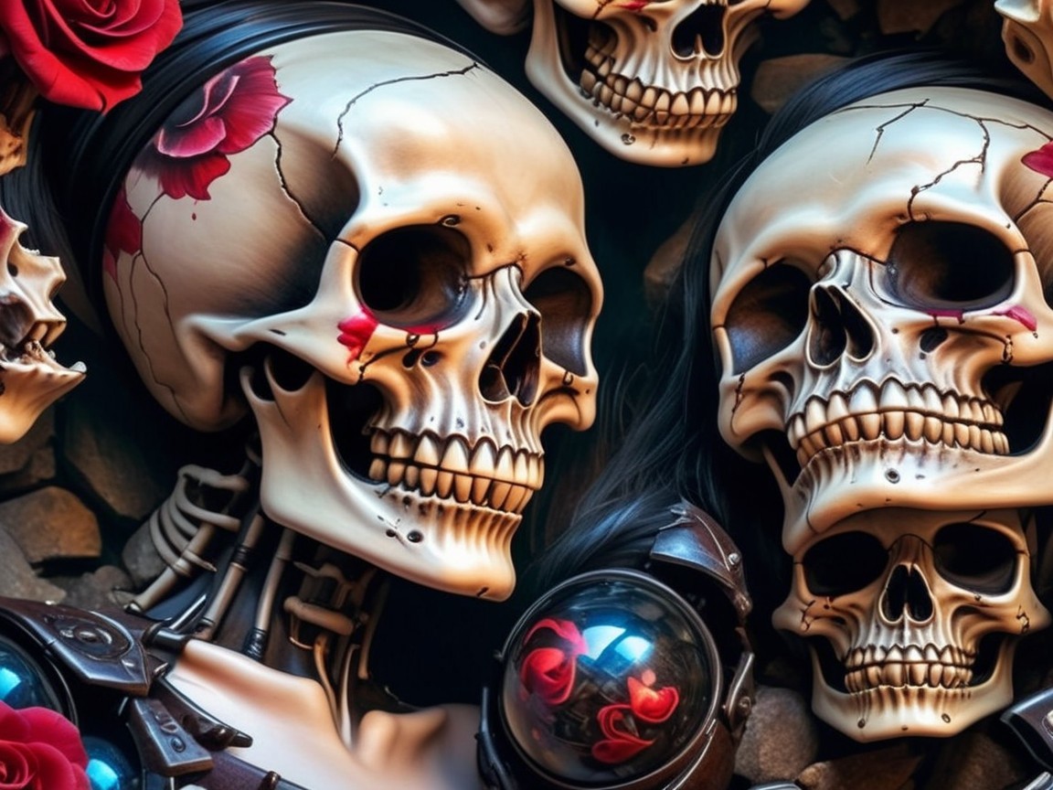 Intricate Skeletons Blending Organic and Mechanical Elements