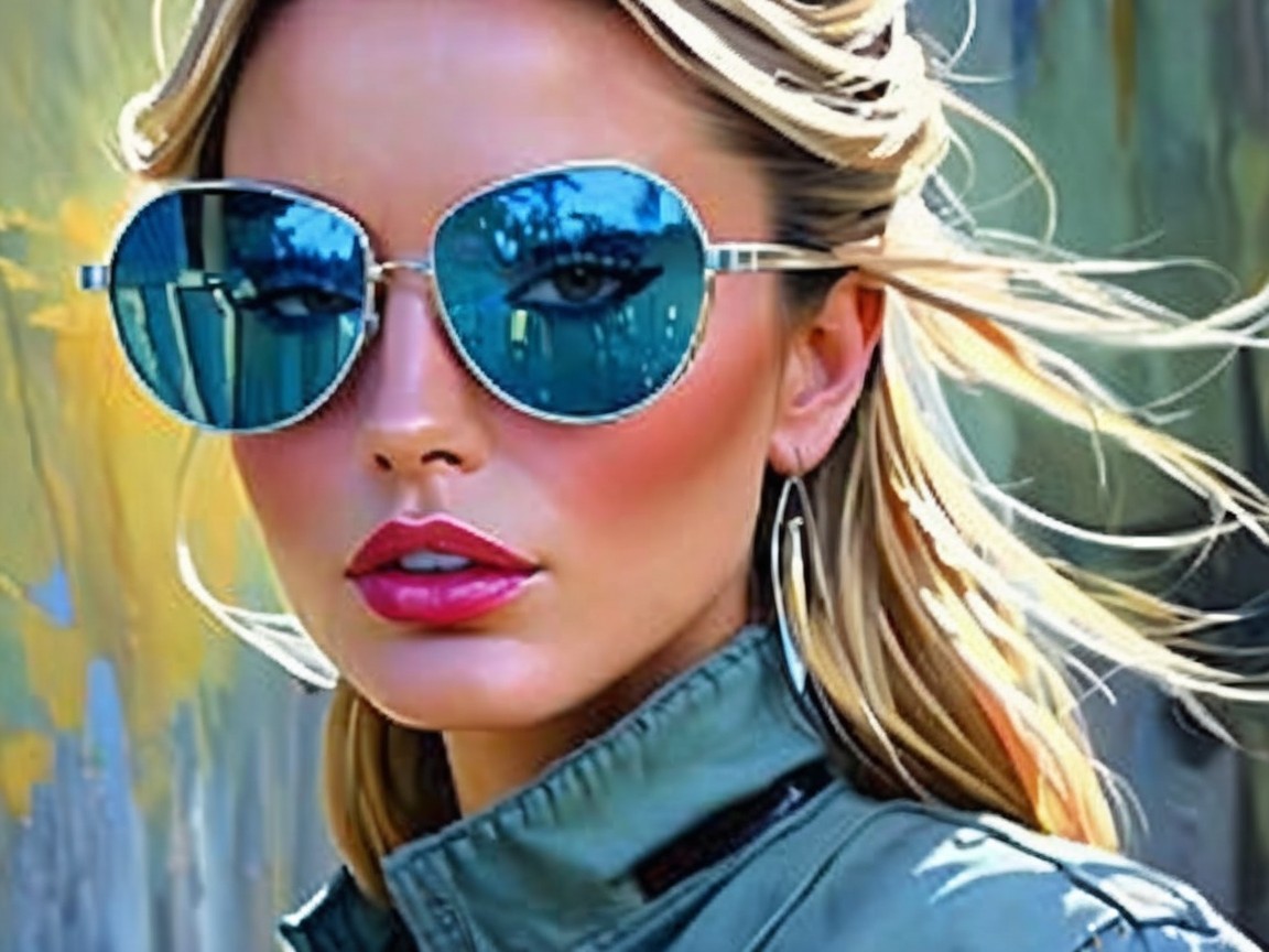 Glamorous Woman in Bold Makeup and Stylish Outfit