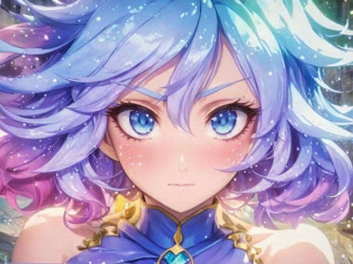 Enchanting Character with Pastel Hair and Magic