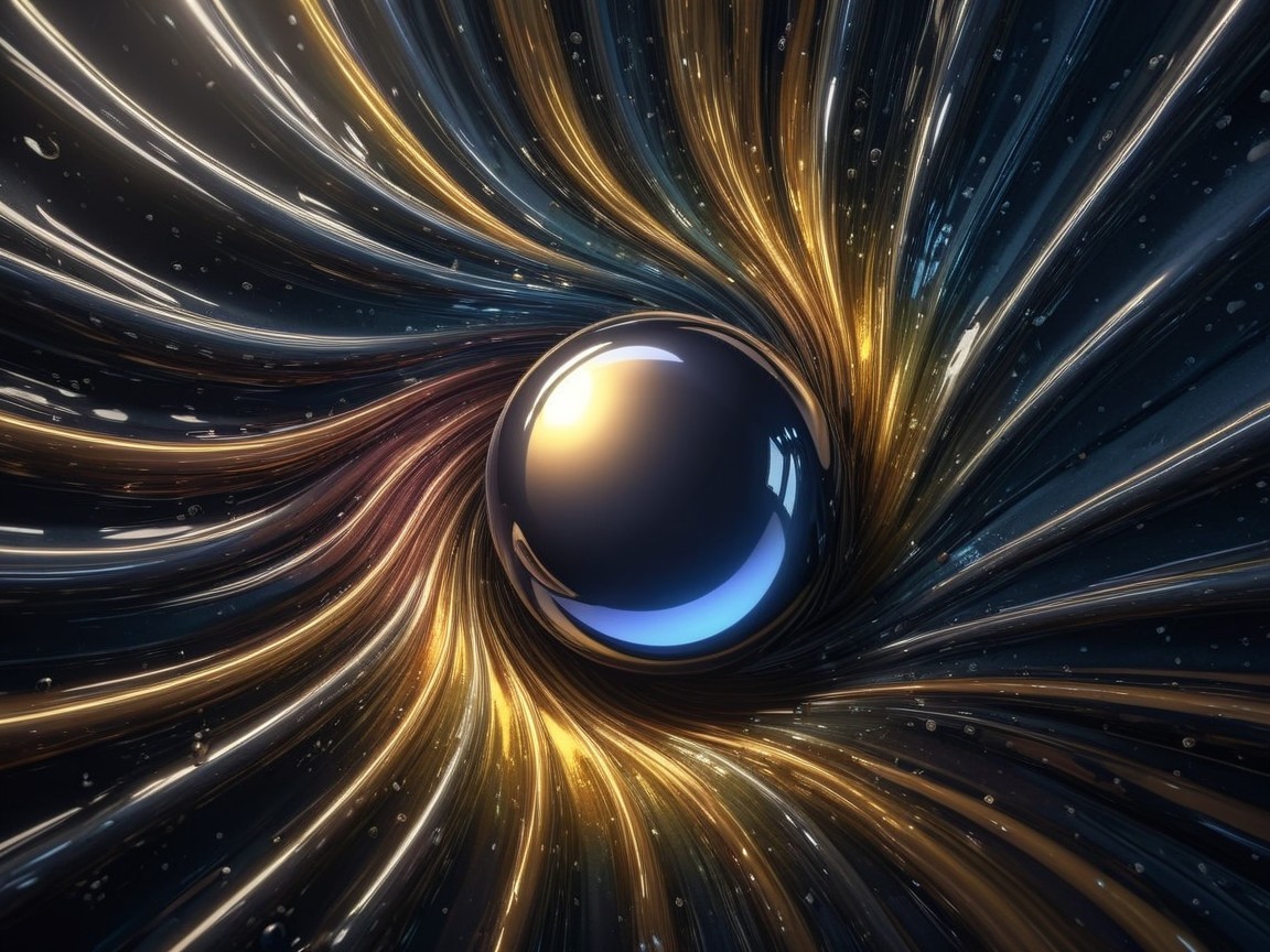 Abstract Design with Glossy Orb and Luminous Colors