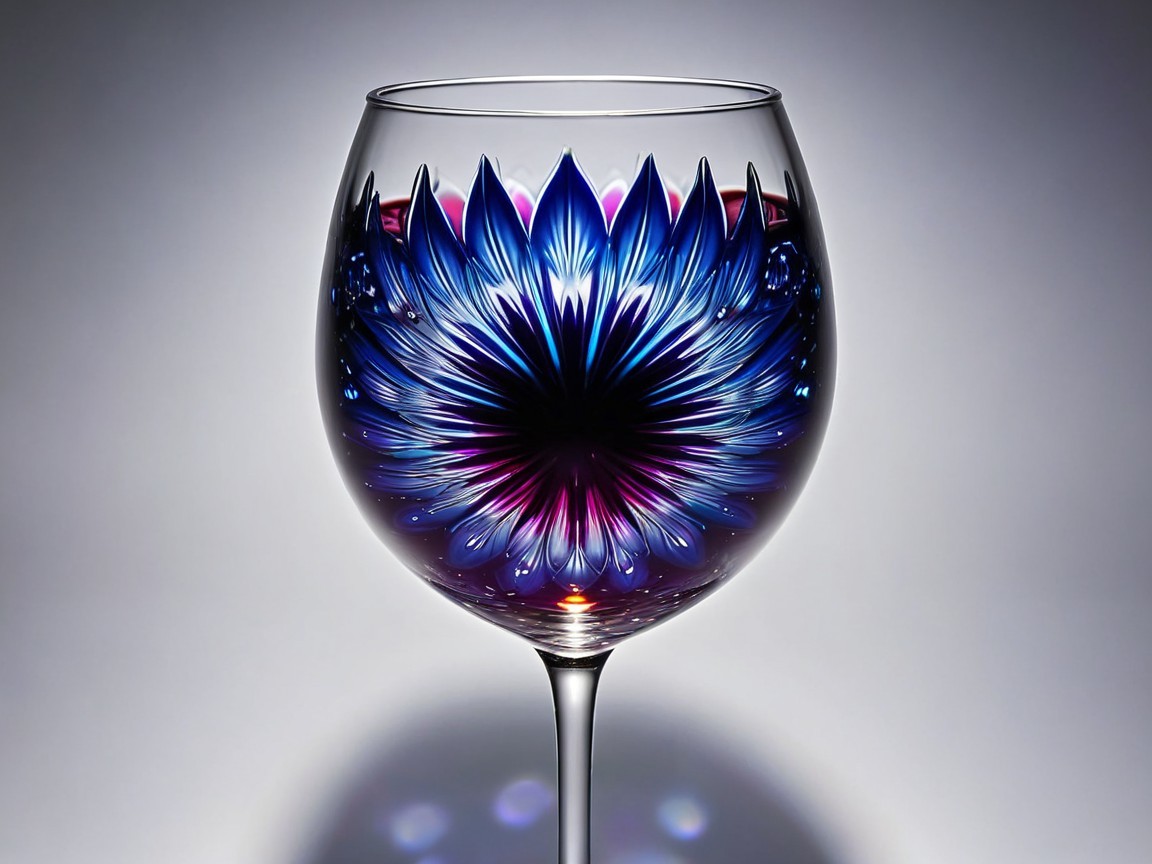 Intricately Designed Floral Glass with Vibrant Colors