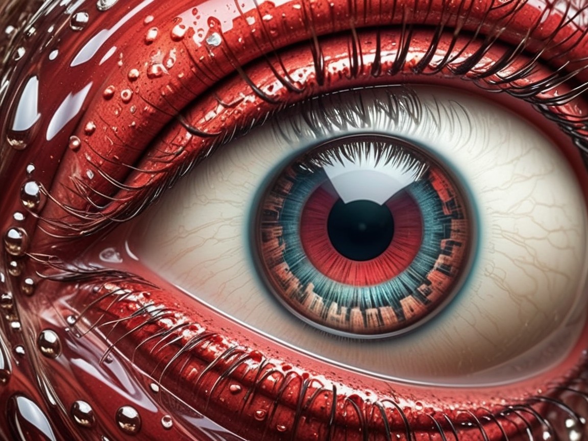 Detailed Eye with Vibrant Iris and Glossy Surface
