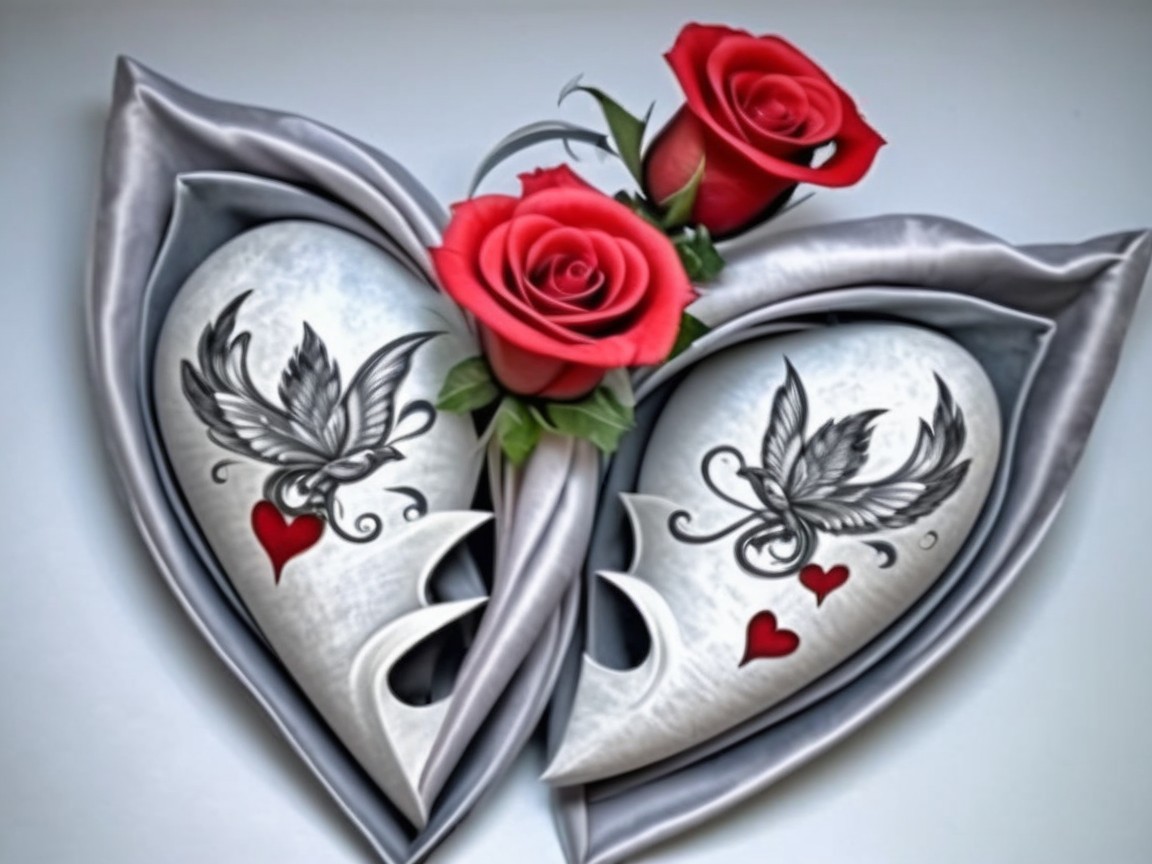 Intricately Designed Masks in Heart-Shaped Frame