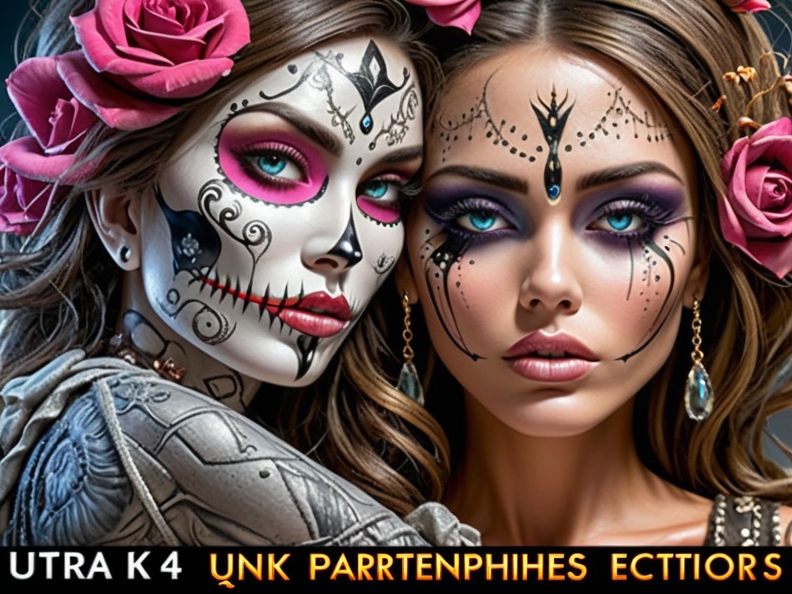Day of the Dead Inspired Makeup with Floral Accents