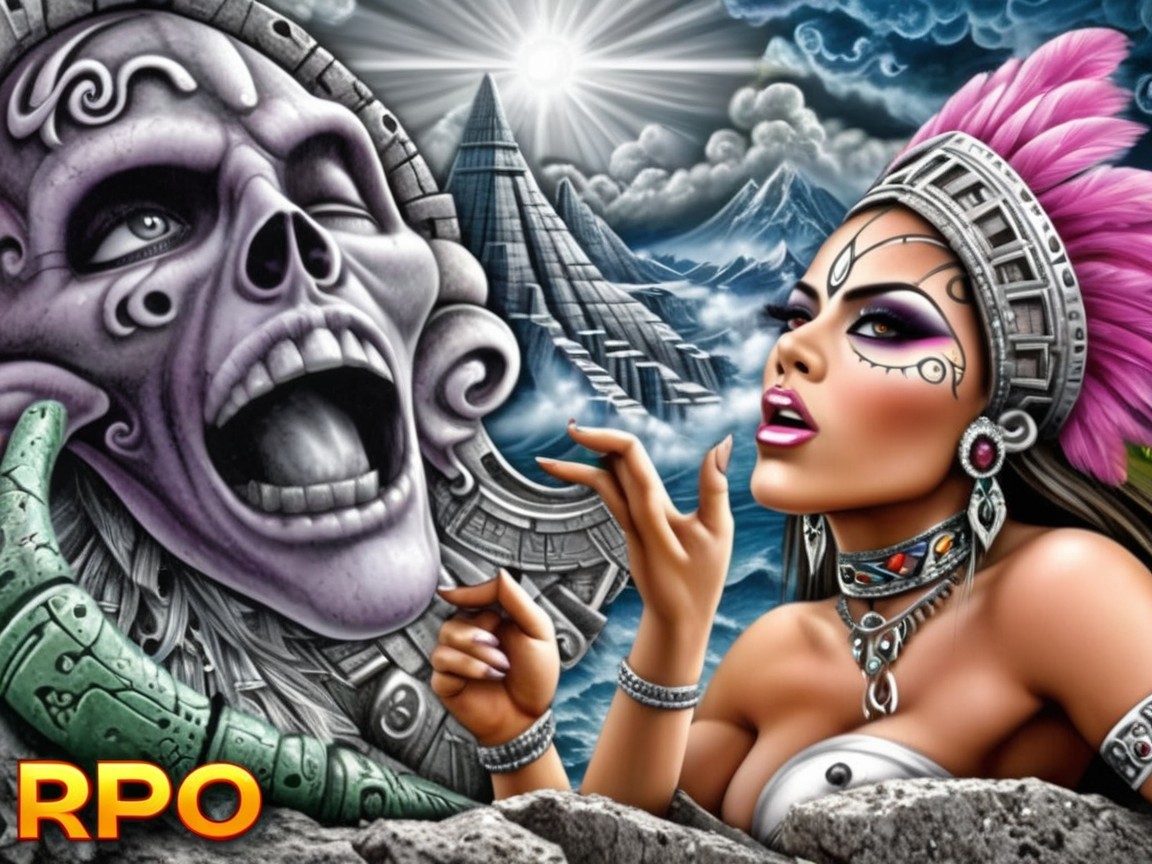 Vibrant Fantasy Scene Merging Mythology and Artistry