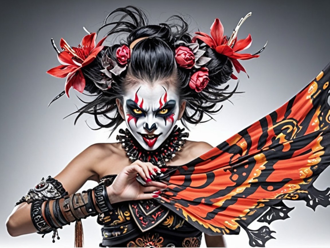 Vibrant Makeup and Elaborate Costume Display