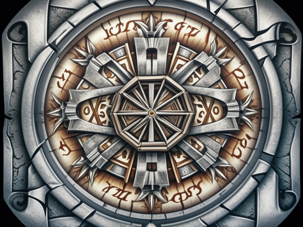Intricate Symmetrical Design with Metallic Elements