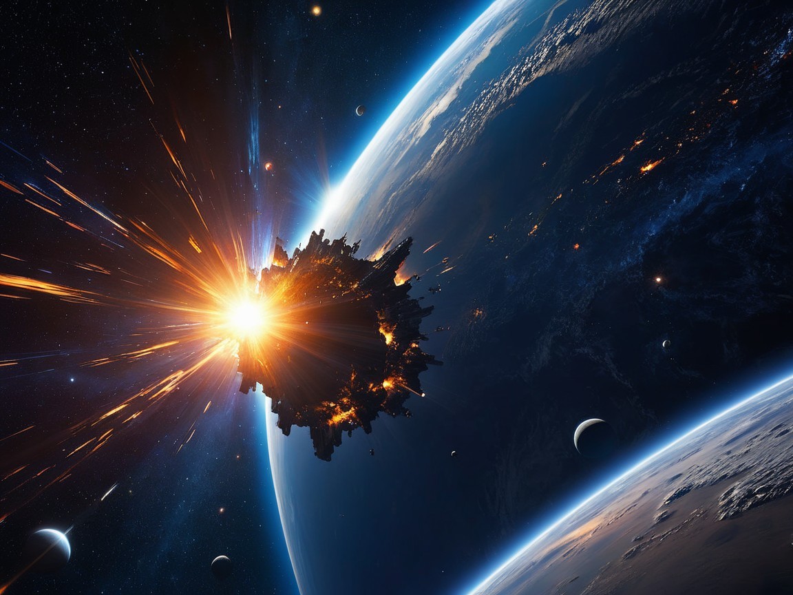 Celestial Body Erupts in Dramatic Space Scene