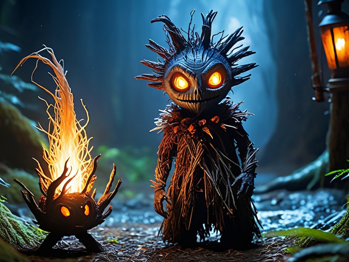 Whimsical Creature in a Mystical Forest Setting