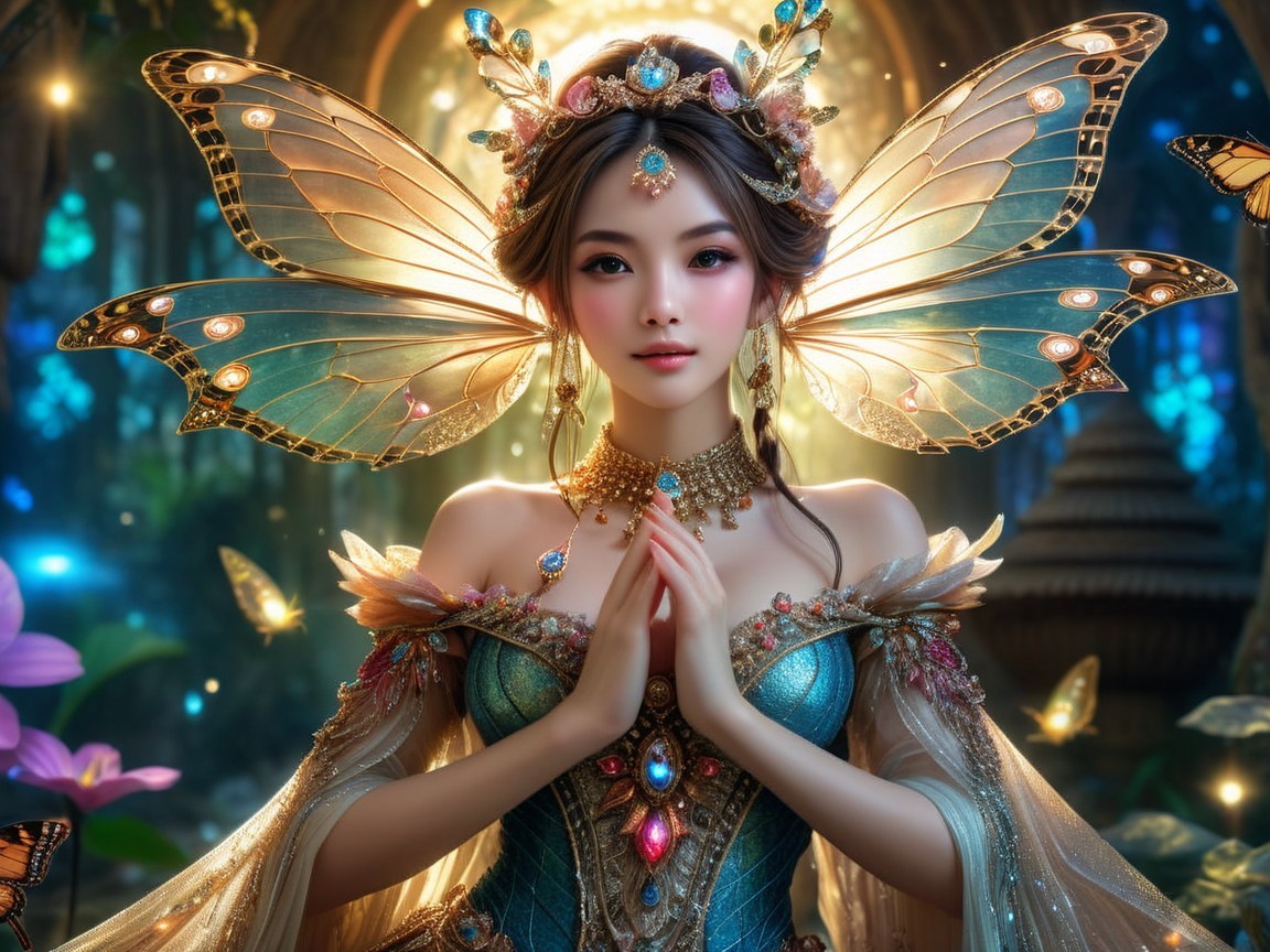 Fairy Princess in a Mystical Forest Setting