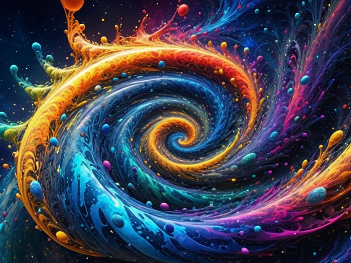 Vibrant Cosmic Swirl of Colors and Patterns