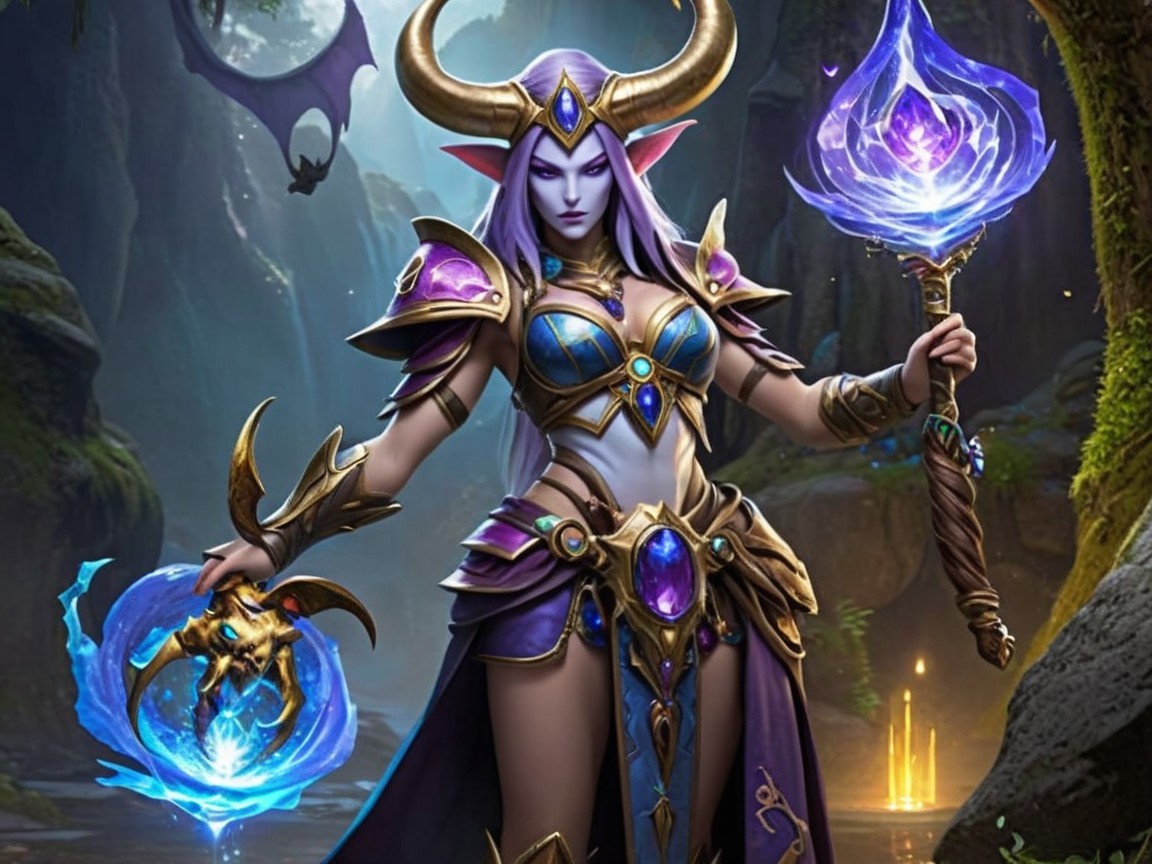 Mystical Female Character in Enchanted Forest Setting