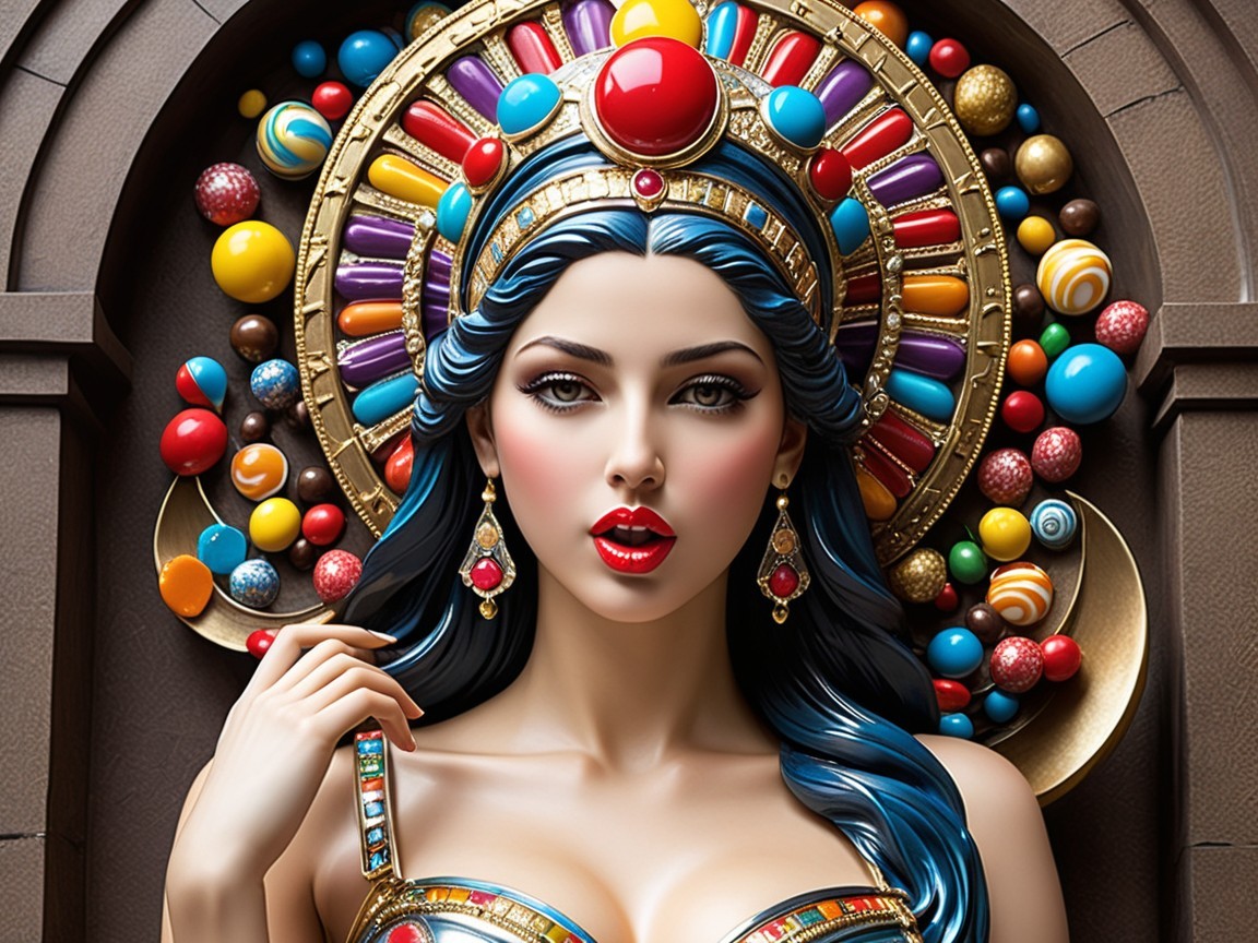 Vibrant Figure with Lavish Headdress and Accessories