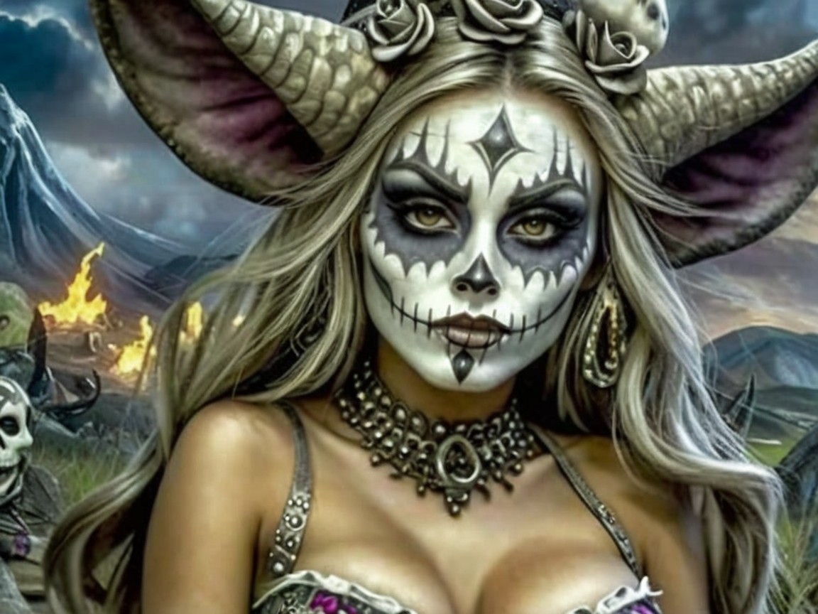 Día de los Muertos Inspired Makeup with Eerie Landscape
