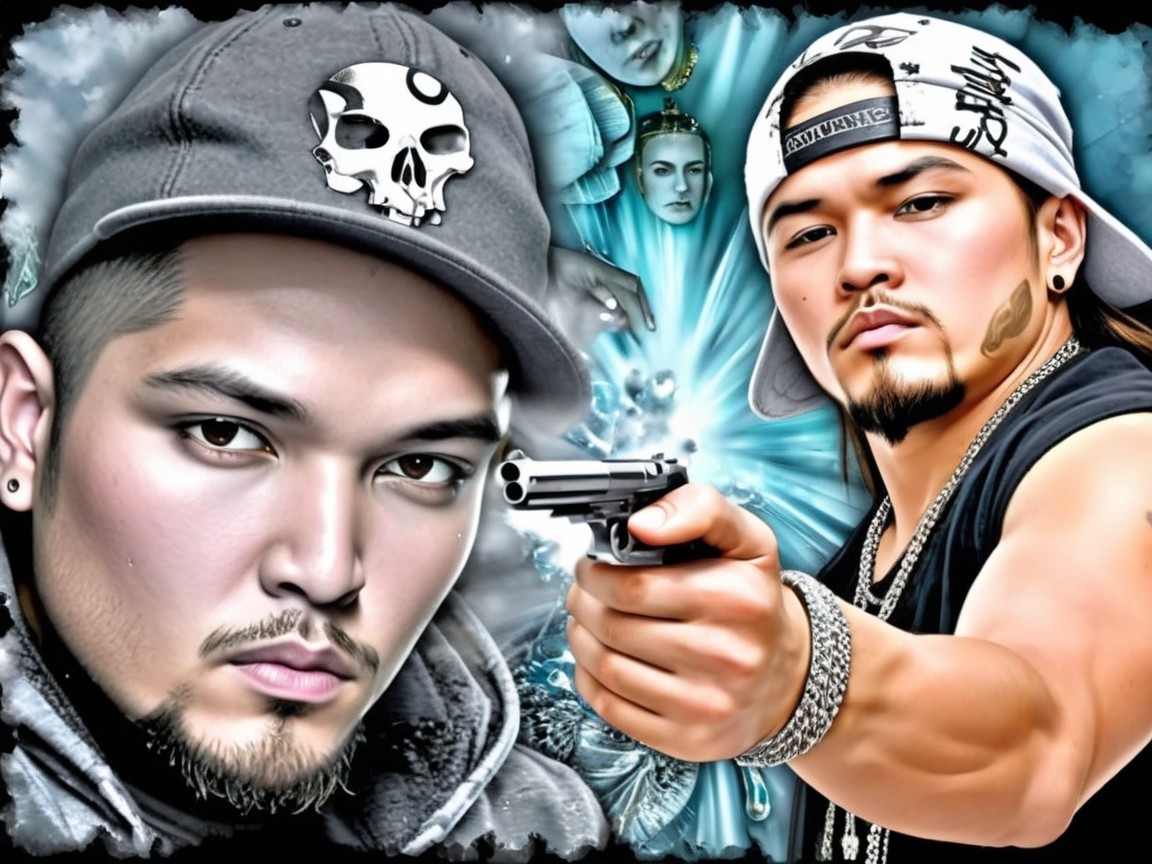 Stylized Portraits of Intense Men with Dramatic Background