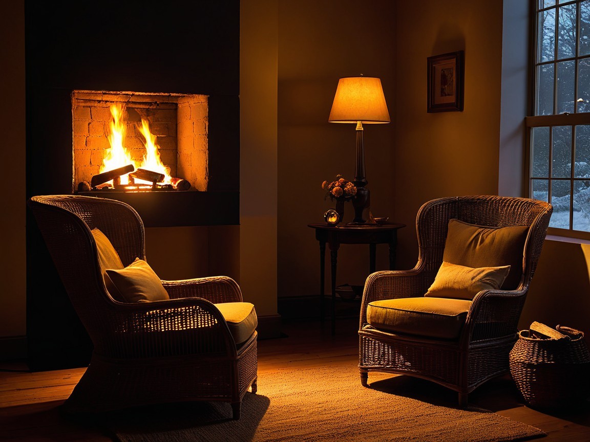 Cozy Winter Retreat by the Fireplace