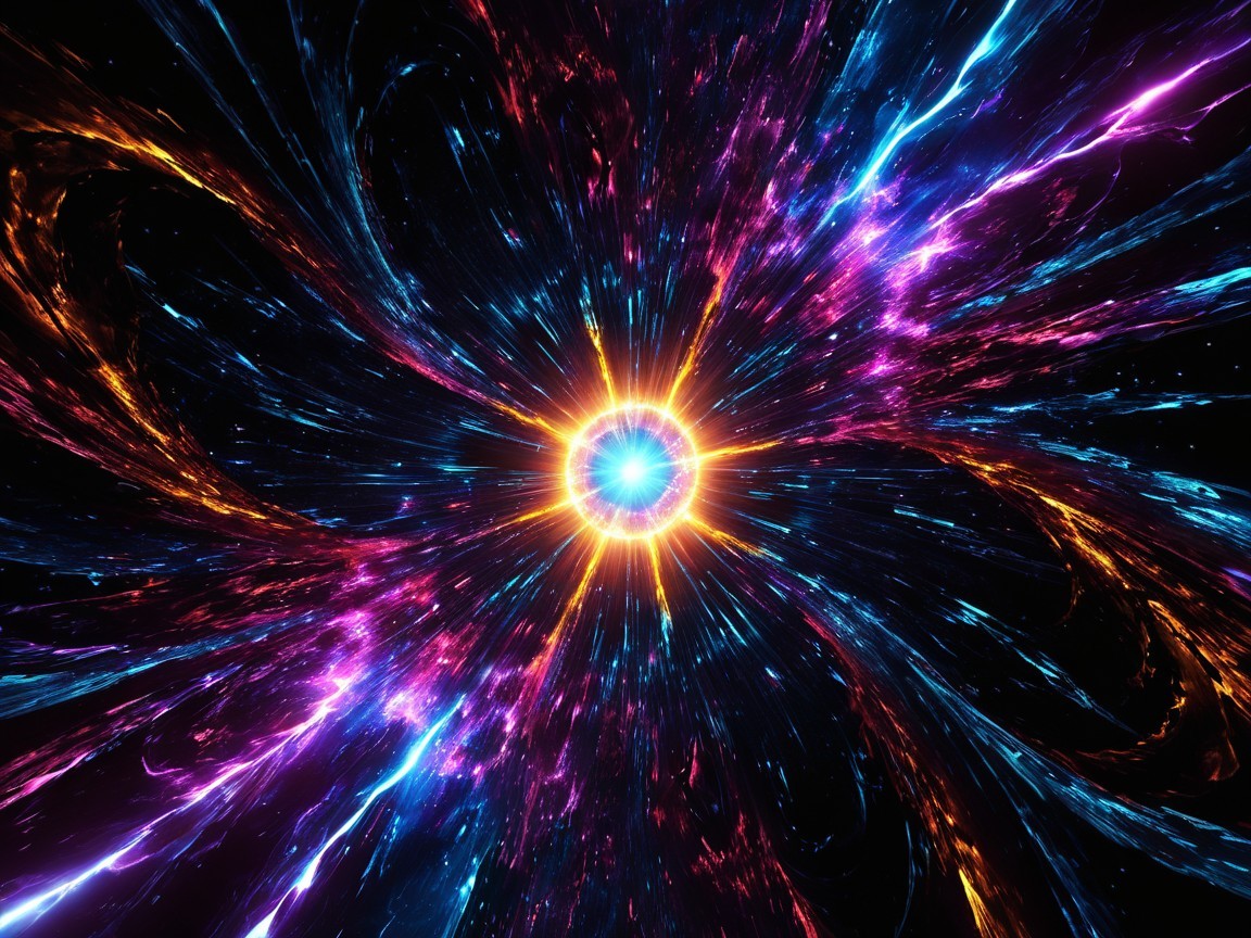 Vibrant Cosmic Explosion with Radiant Colors