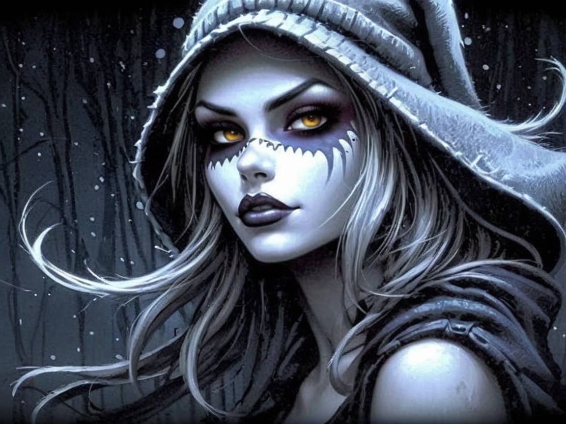 Mysterious Figure with Silver Hair and Golden Eyes