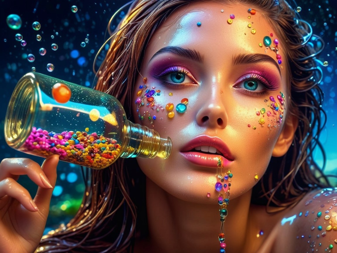 Artistic Expression of Vibrant Beauty and Ethereal Ambiance