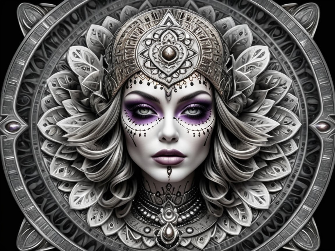 Intricately Detailed Portrait of a Woman with Jewelry