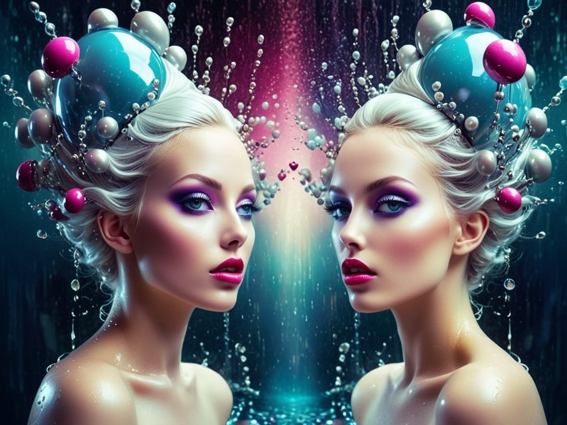 Dual Portrait of a Woman with Ethereal Features