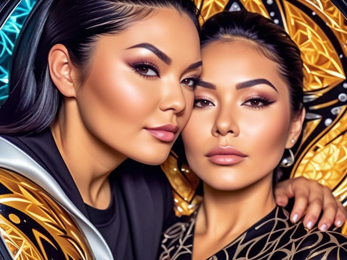 Elegant Women with Flawless Skin and Stylish Attire