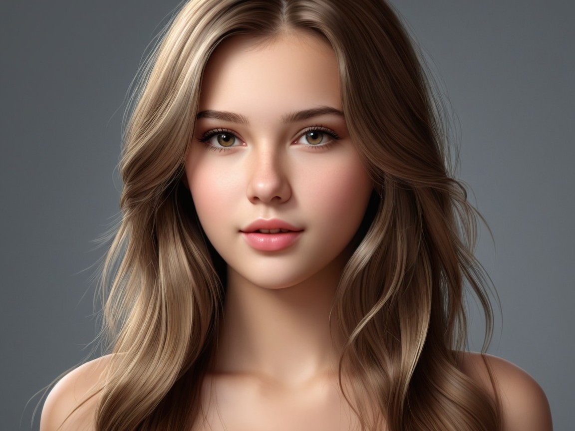 Close-Up Portrait of a Young Woman with Green Eyes