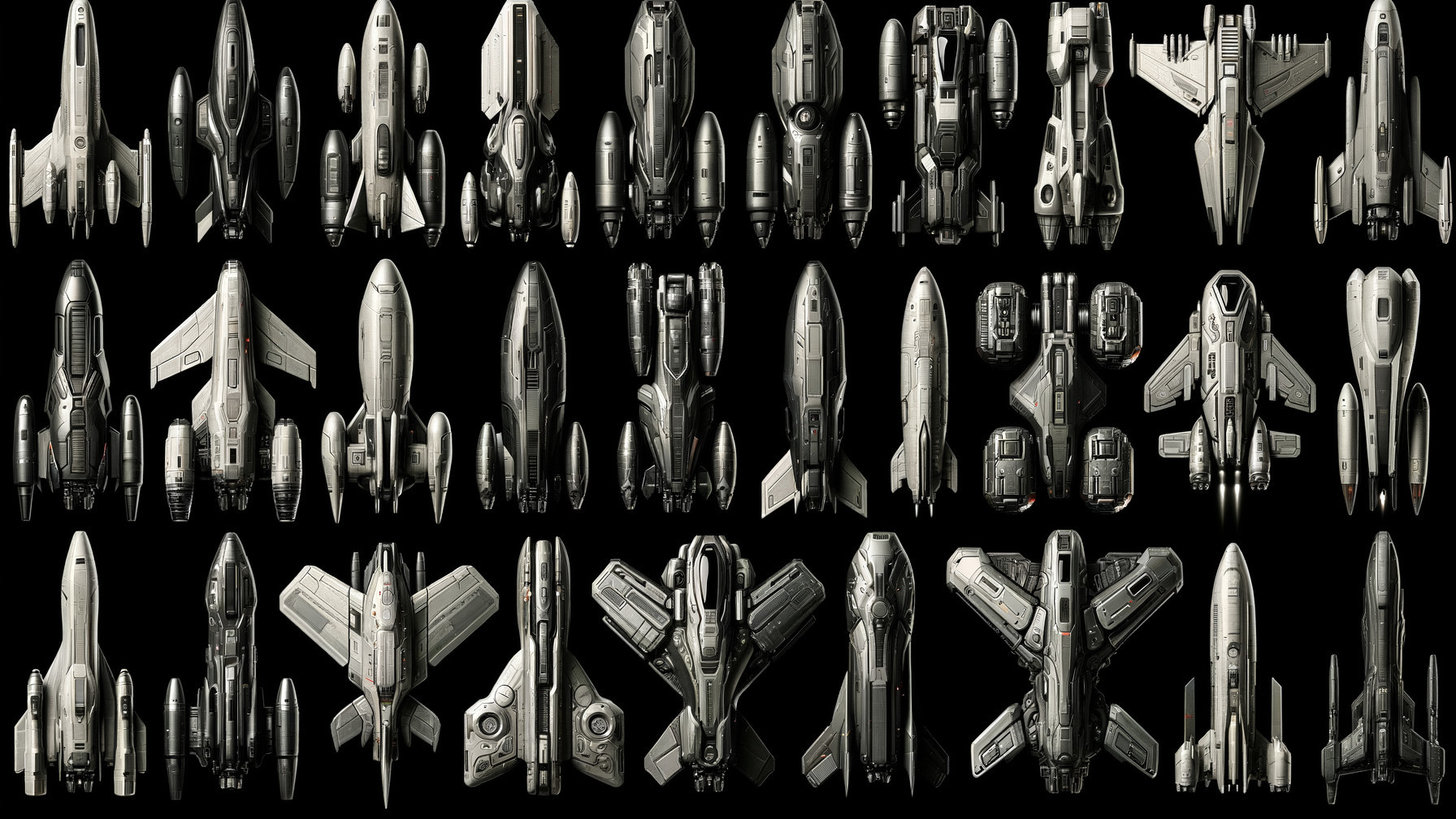 Futuristic Spacecraft Designs and Features Collection