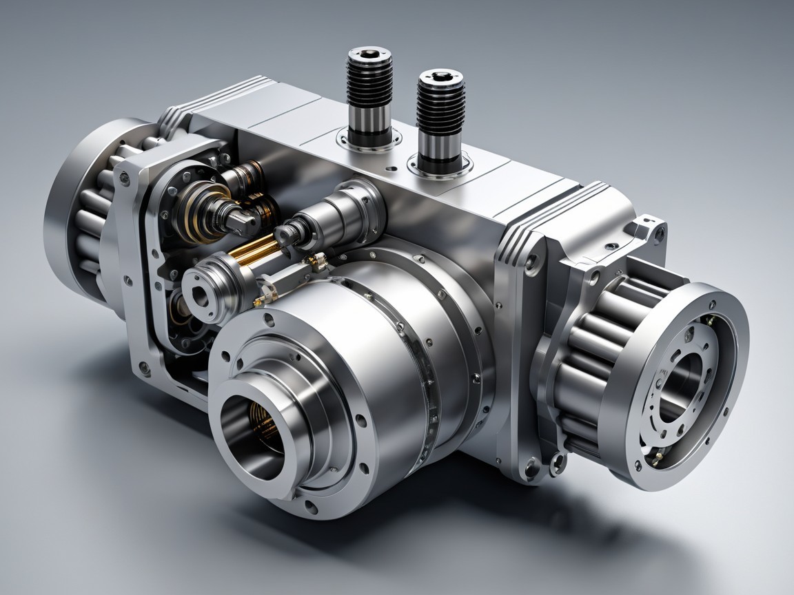 High-Precision Mechanical Component with Gears and Valves