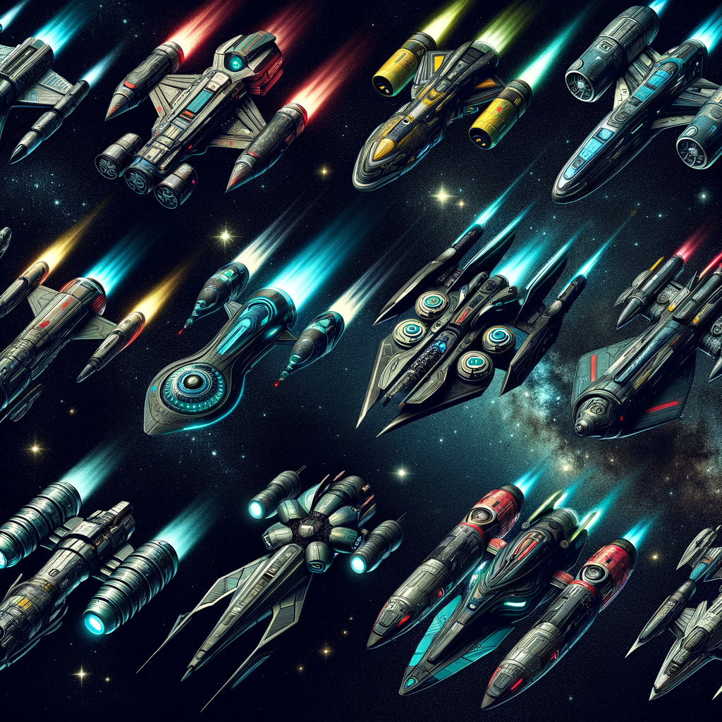 Vibrant Futuristic Spacecraft in Cosmic Backdrop
