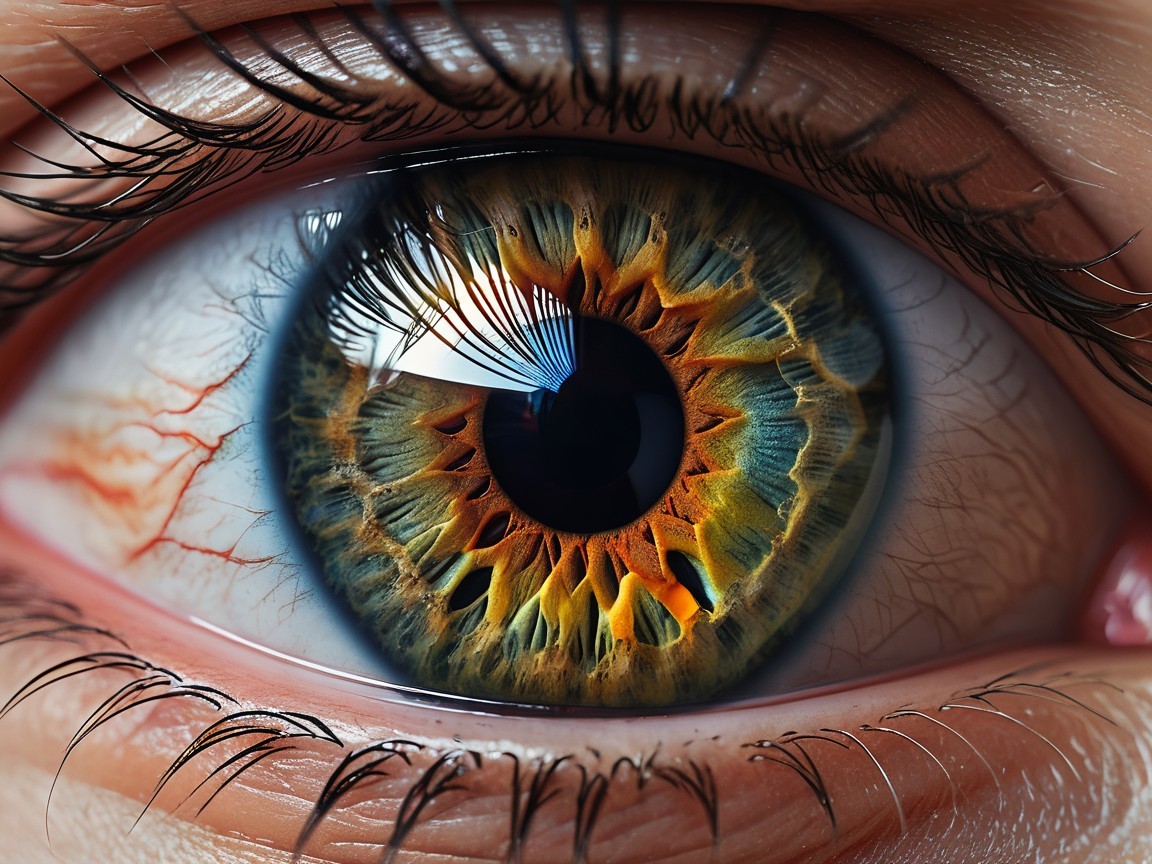 Close-Up of a Detailed Human Eye with Vibrant Iris