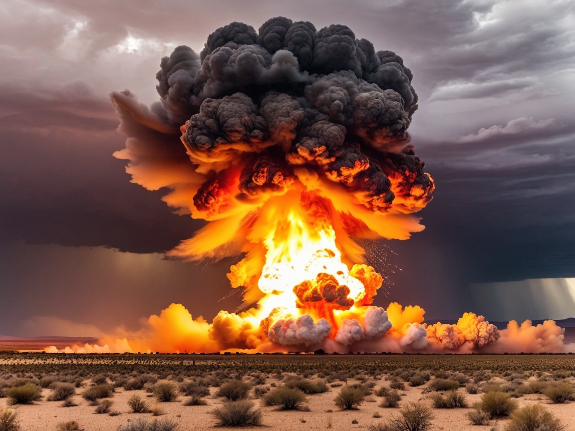 Massive Explosion Creates Dramatic Mushroom Cloud