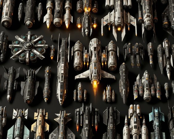 Diverse Collection of Intricately Designed Spacecraft