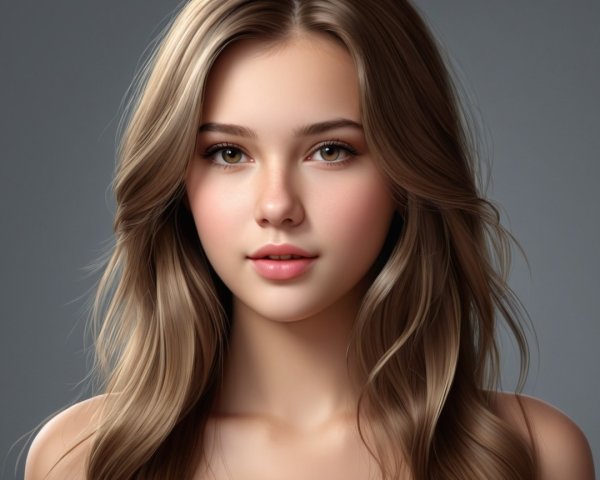 Close-Up Portrait of a Young Woman with Green Eyes
