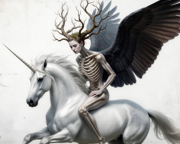 Unicorn with Human Figure and Unique Features